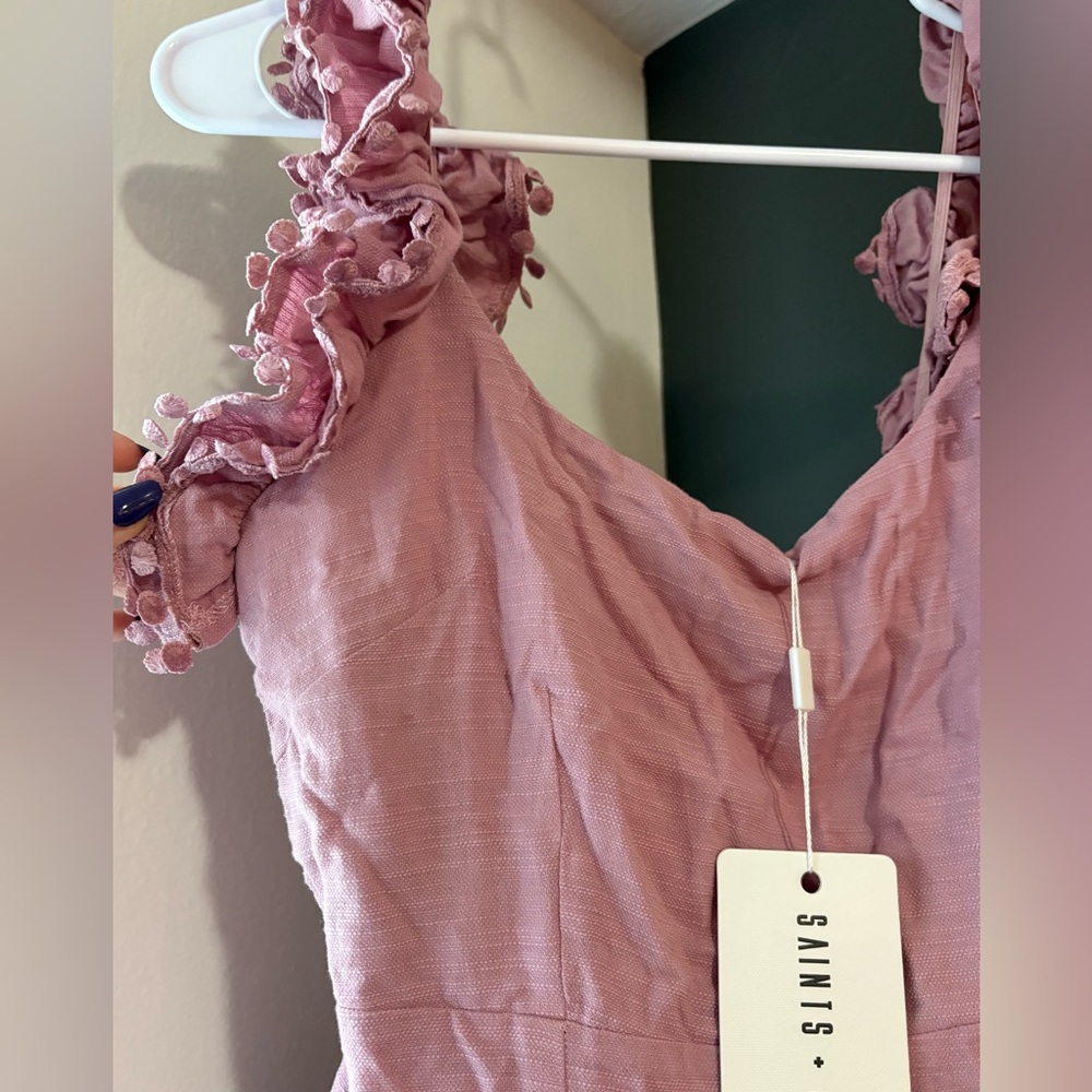 Pink Ruffled Mini Dress - Picture 6 of 8